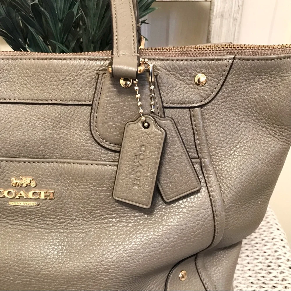 Coach Mickie Satchel Taupe Gray
